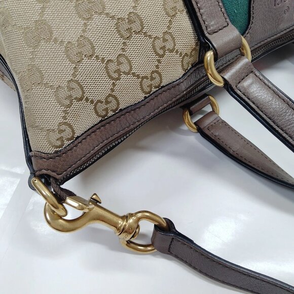 Authentic Gucci Tote Bag Sherry Line Brown Canvas mn472-013026 - Picture 6 of 16